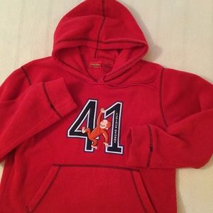 Auth. Curious George Hoodie - Fits Girl’s Lg. or Jr’s Petite Med. EUC